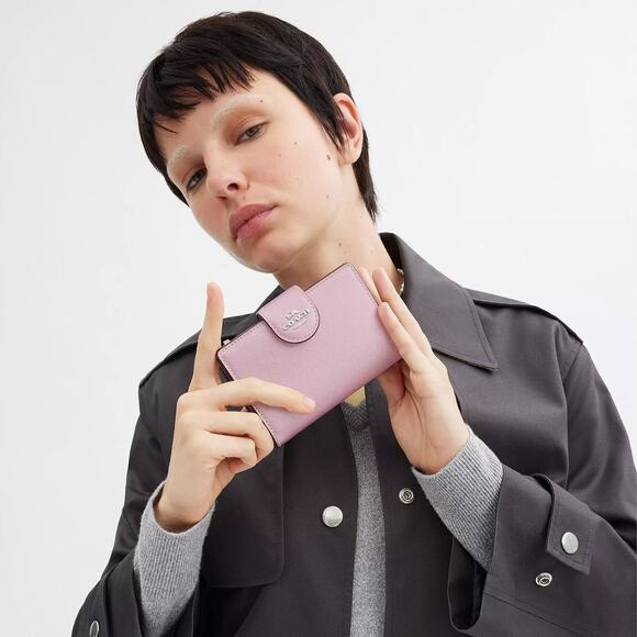 💕Coach Medium Corner Zip Wallet metallic pink - Picture 5 of 11